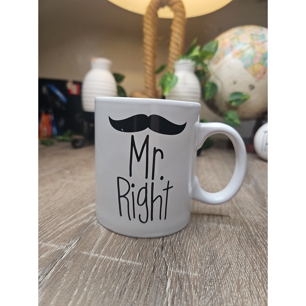 Mr. Right Funny Coffee Mug White Ceramic Gift Cup